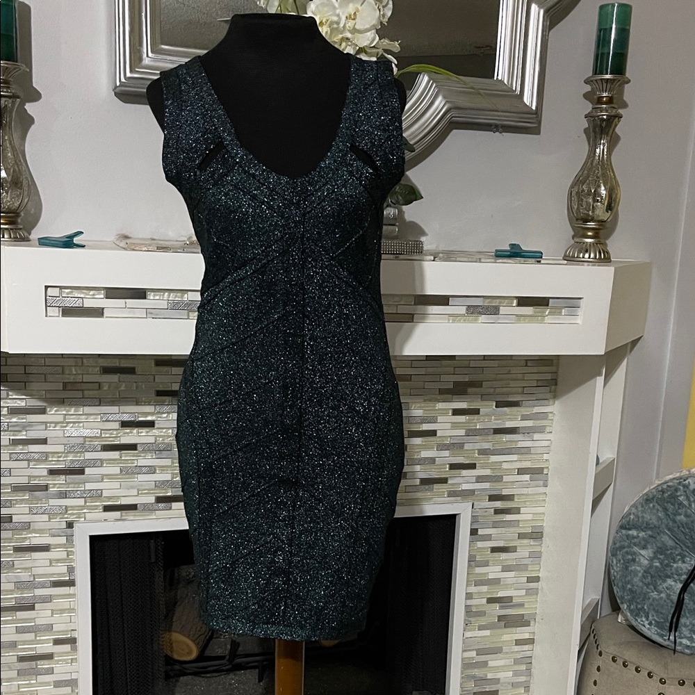 Frederick’s of Hollywood bodyconElegant Black Glitter Dress size L